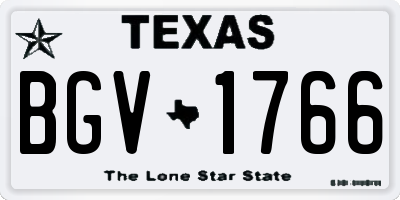 TX license plate BGV1766