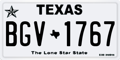 TX license plate BGV1767