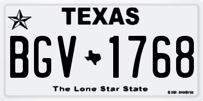 TX license plate BGV1768