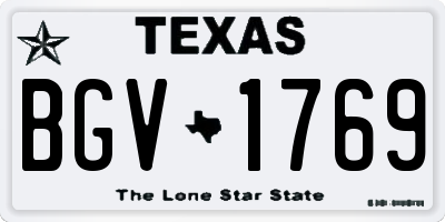 TX license plate BGV1769