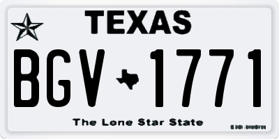 TX license plate BGV1771