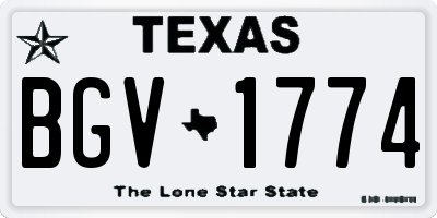TX license plate BGV1774