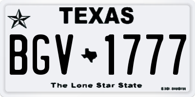 TX license plate BGV1777