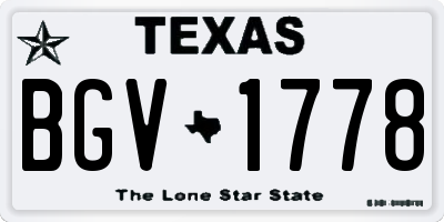 TX license plate BGV1778