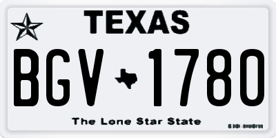 TX license plate BGV1780