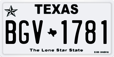 TX license plate BGV1781