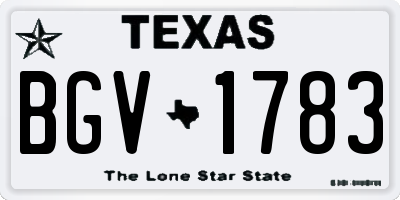 TX license plate BGV1783
