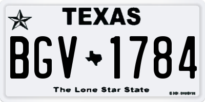 TX license plate BGV1784