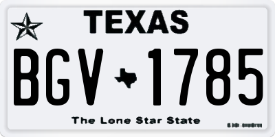 TX license plate BGV1785