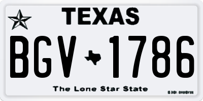 TX license plate BGV1786