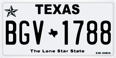 TX license plate BGV1788