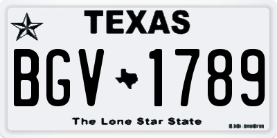 TX license plate BGV1789
