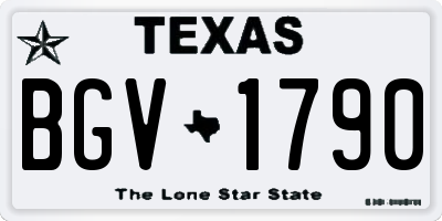 TX license plate BGV1790