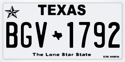 TX license plate BGV1792