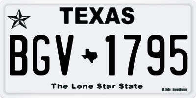 TX license plate BGV1795