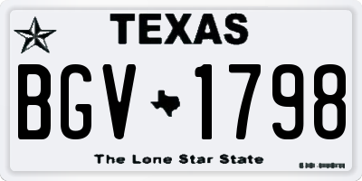 TX license plate BGV1798