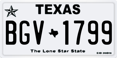 TX license plate BGV1799