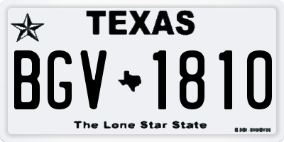 TX license plate BGV1810