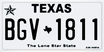 TX license plate BGV1811