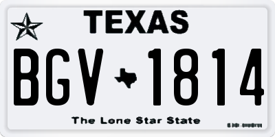 TX license plate BGV1814