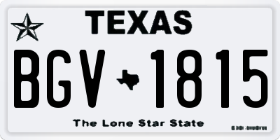 TX license plate BGV1815