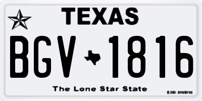 TX license plate BGV1816