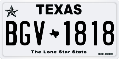 TX license plate BGV1818