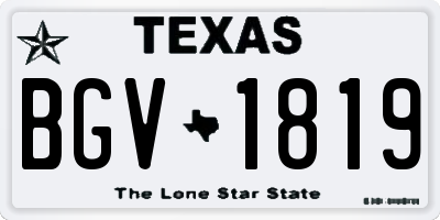 TX license plate BGV1819