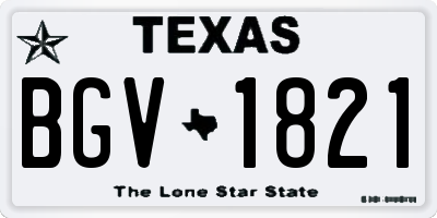 TX license plate BGV1821