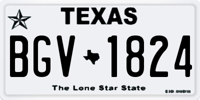 TX license plate BGV1824