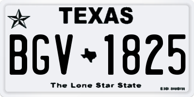 TX license plate BGV1825