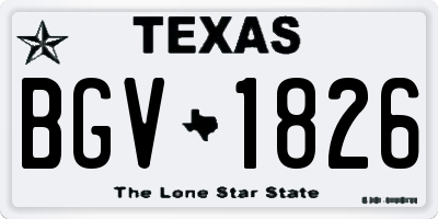 TX license plate BGV1826