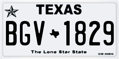 TX license plate BGV1829