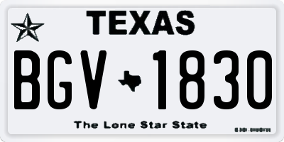 TX license plate BGV1830