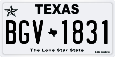 TX license plate BGV1831