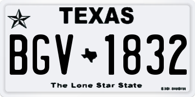TX license plate BGV1832