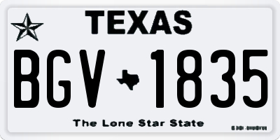 TX license plate BGV1835