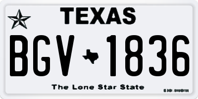 TX license plate BGV1836