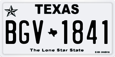 TX license plate BGV1841