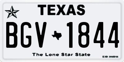 TX license plate BGV1844