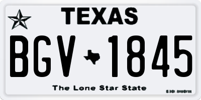 TX license plate BGV1845