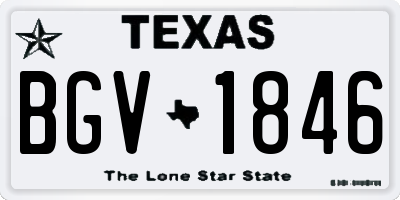TX license plate BGV1846