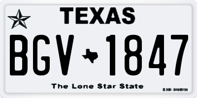 TX license plate BGV1847