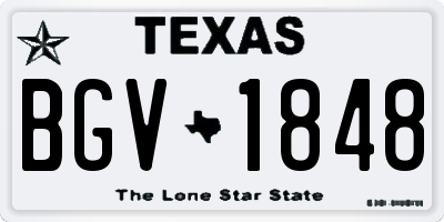 TX license plate BGV1848