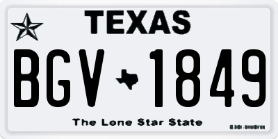 TX license plate BGV1849
