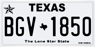 TX license plate BGV1850