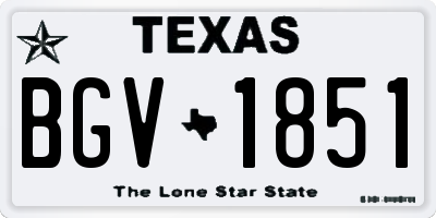 TX license plate BGV1851