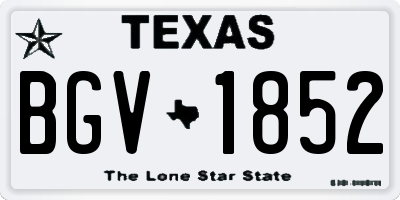 TX license plate BGV1852
