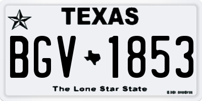 TX license plate BGV1853