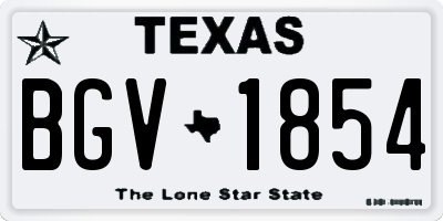 TX license plate BGV1854